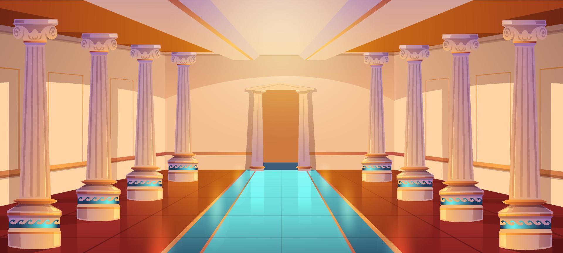 Greek temple, roman architecture, castle corridor vector