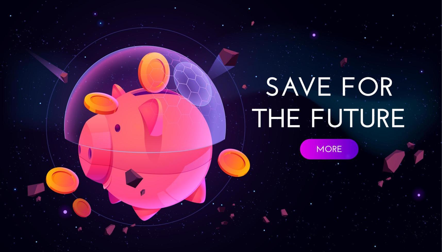 Vector banner of save money for future