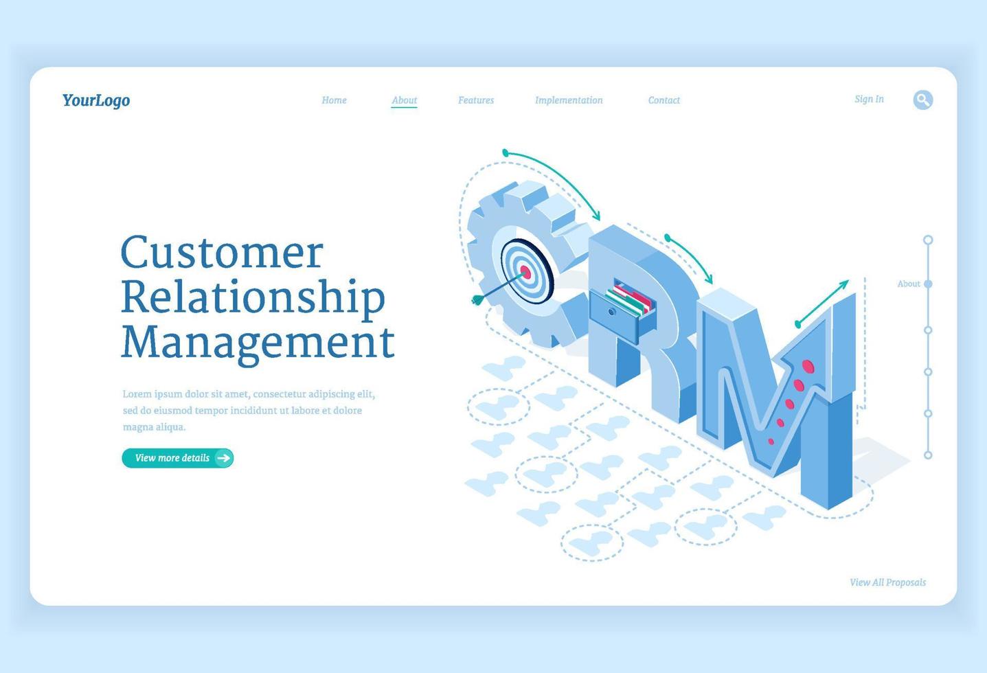 Customer relationship management banner vector