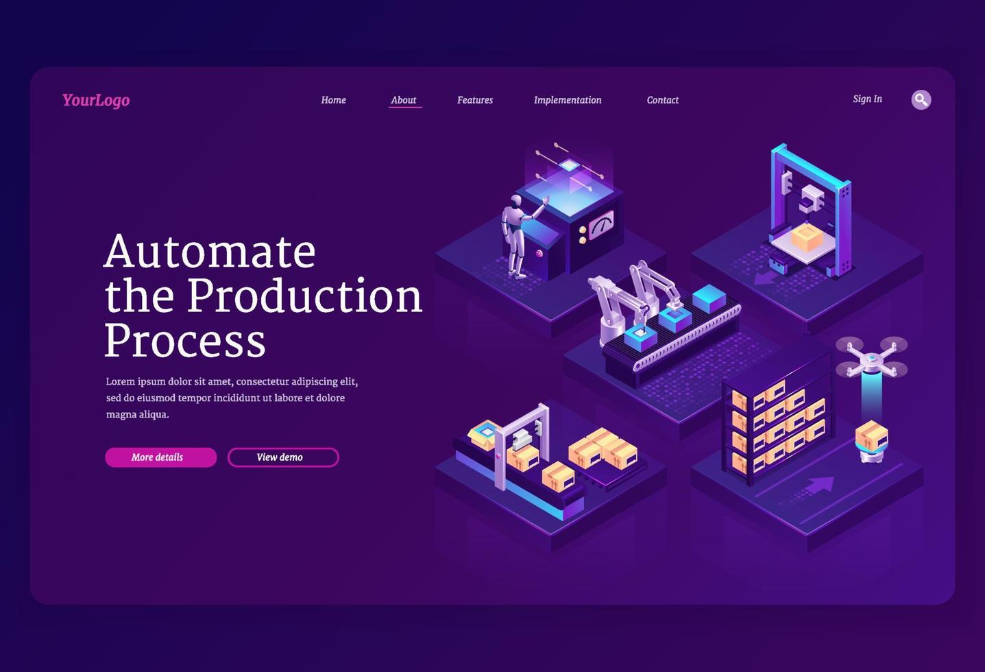 Technologies for automate production process vector