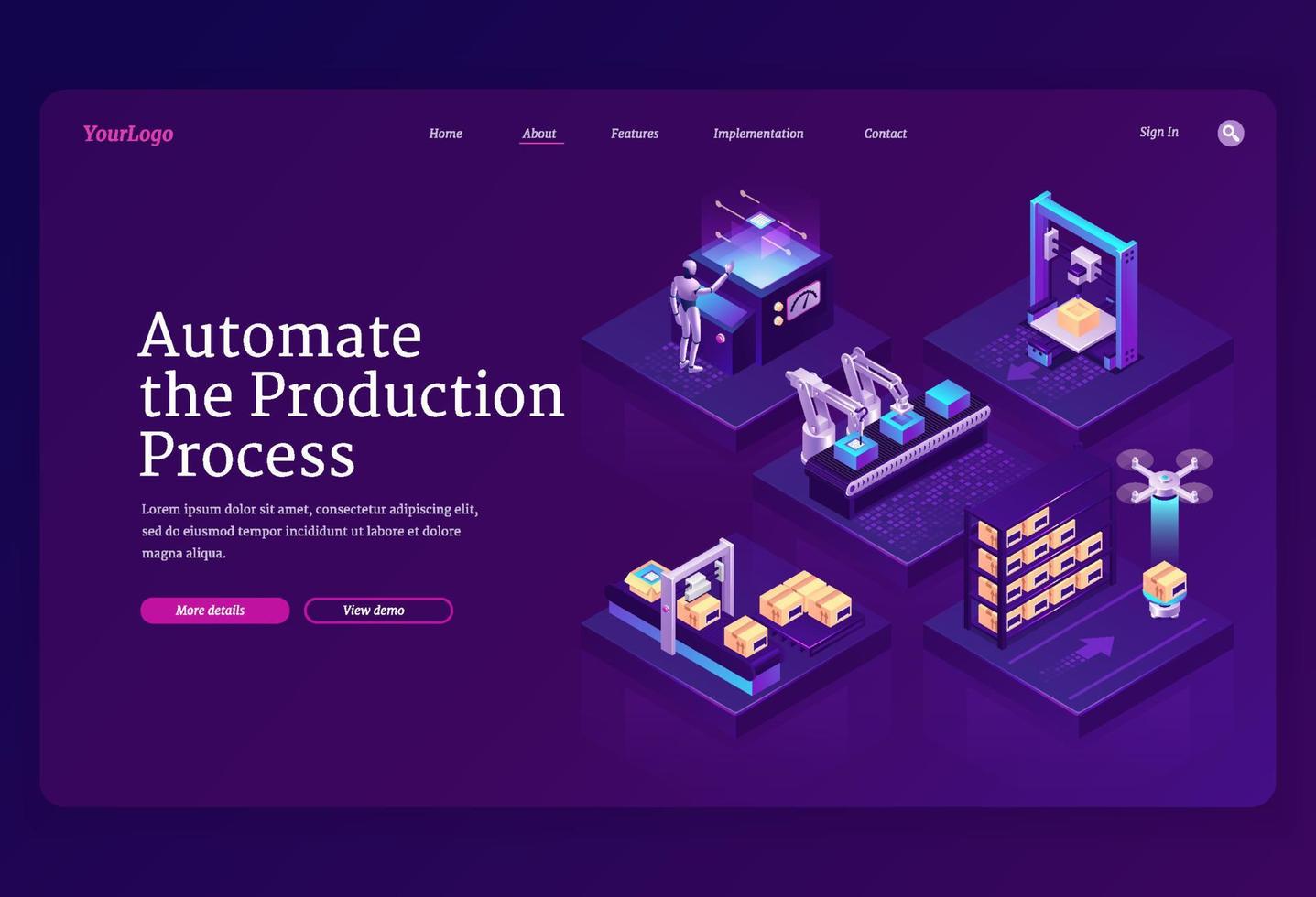 tecnologías para automatizar el proceso de producción vector