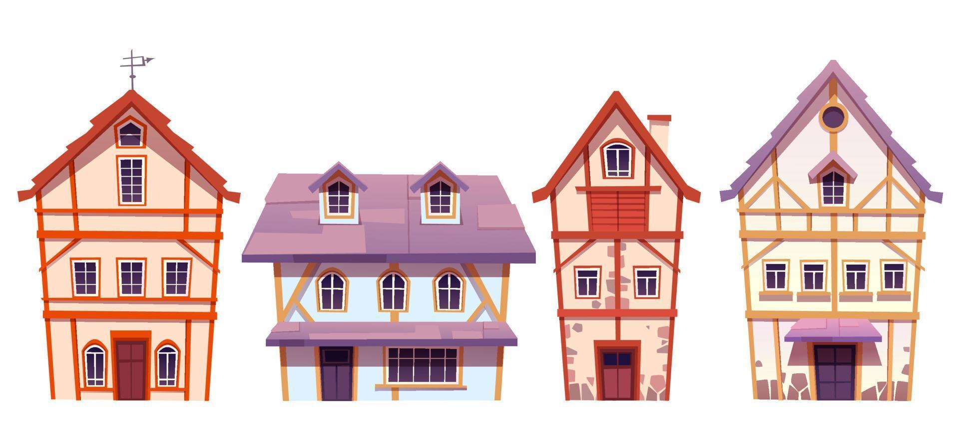 Old half-timbered houses in german village vector