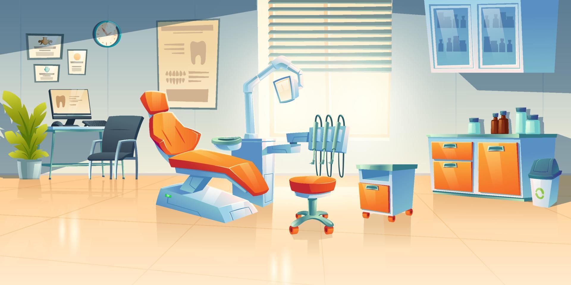 Dentist cabinet, stomatology room in clinic vector