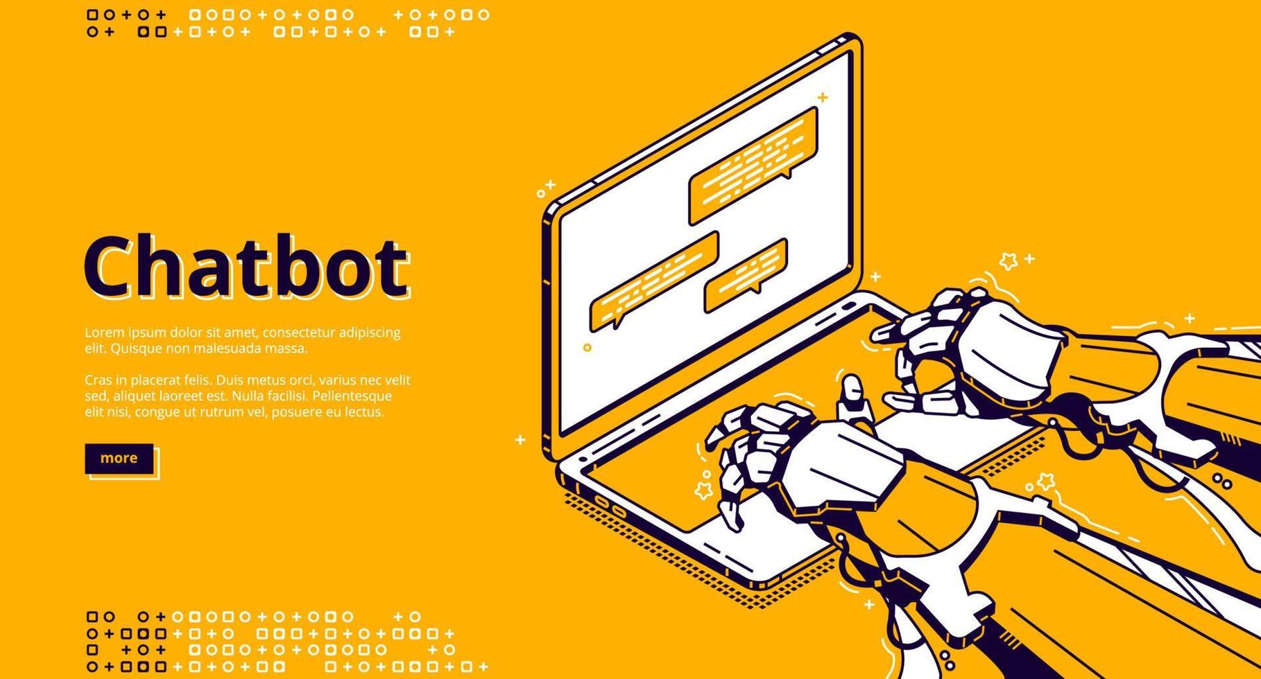 Vector landing page of chatbot service