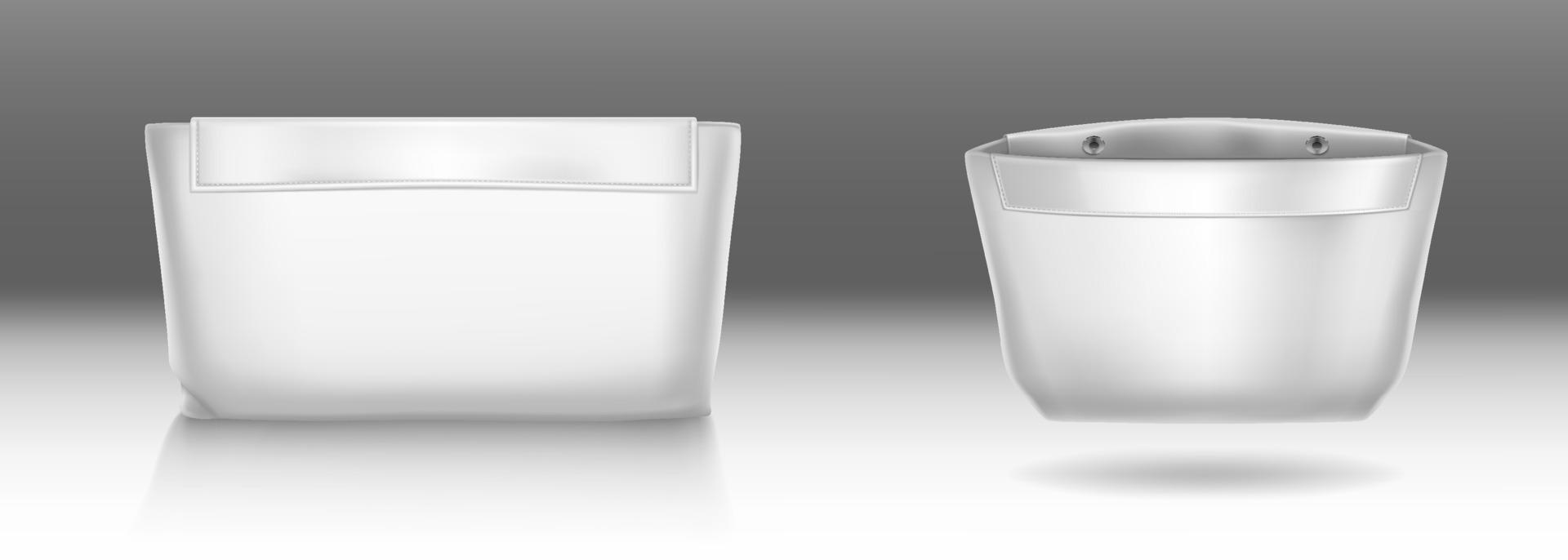 White cosmetic bag with snap for makeup tools vector