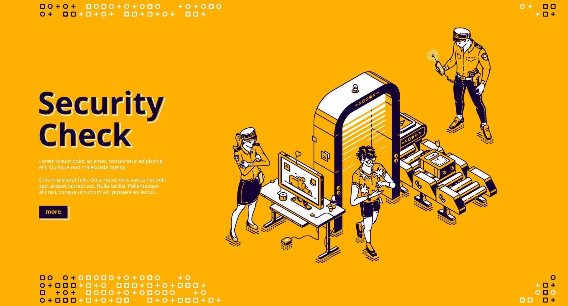 Security check isolated landing, airport control vector