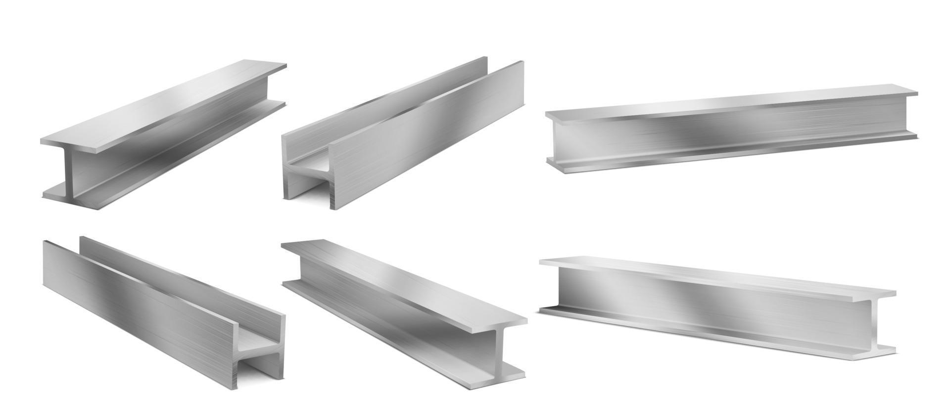 Metal construction beams, structure girders vector