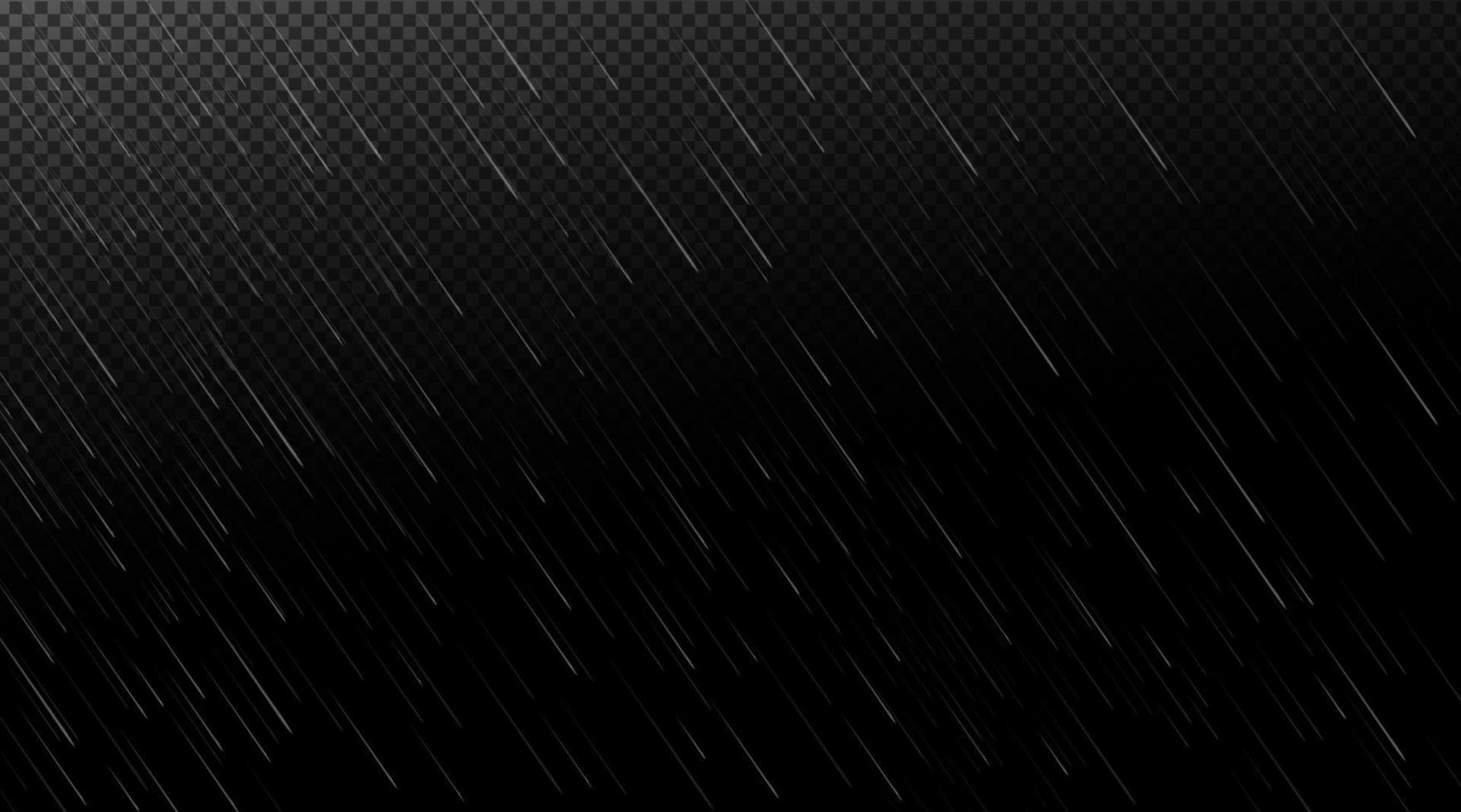 Rain falling water drops on transparent background vector