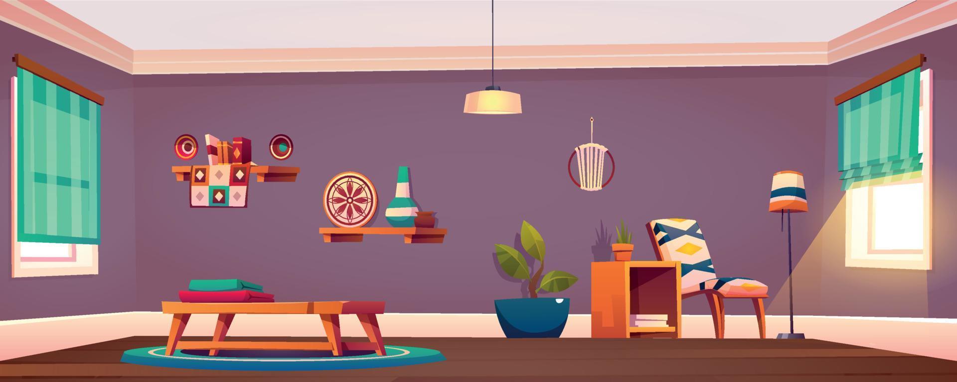 Room interior, empty apartment, simple style home vector