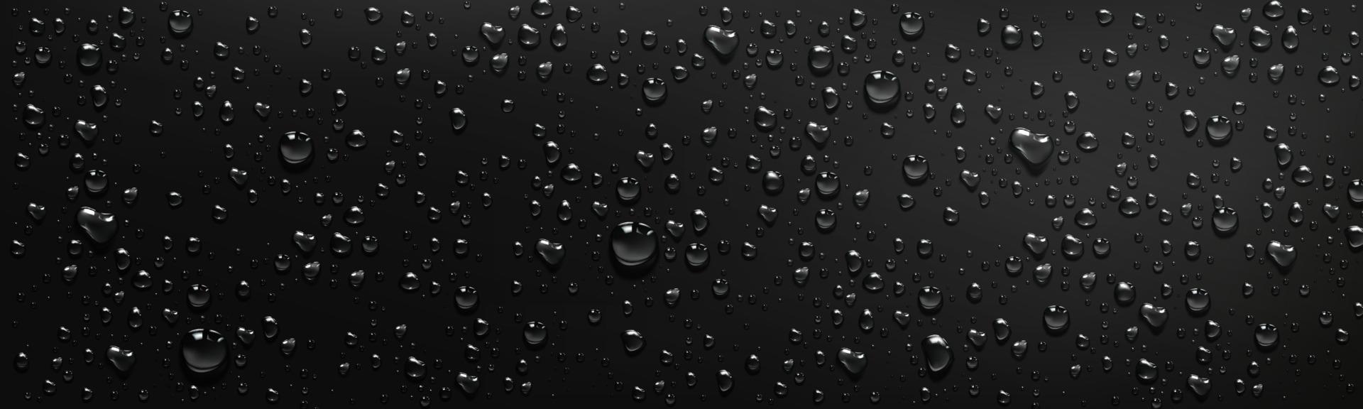 gotas de agua sobre fondo negro vector