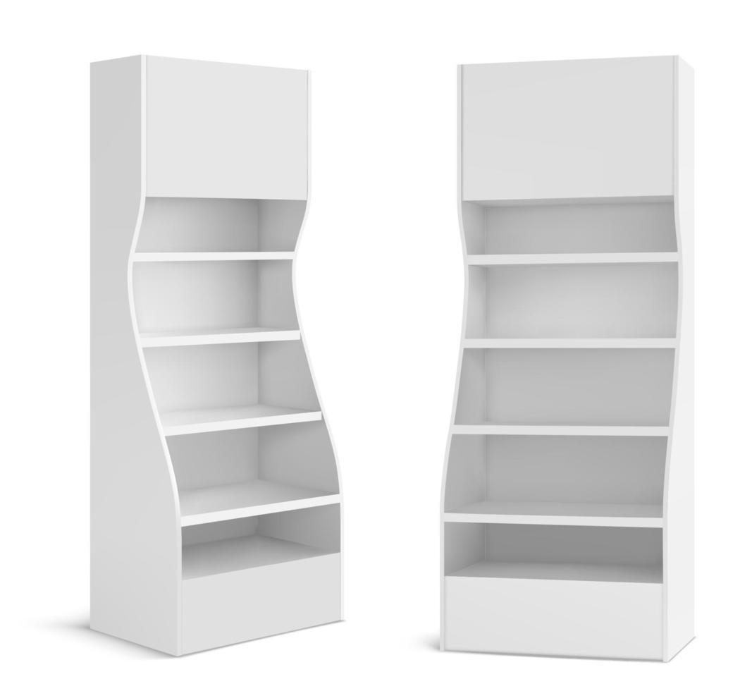 White POS display stand for supermarket products vector