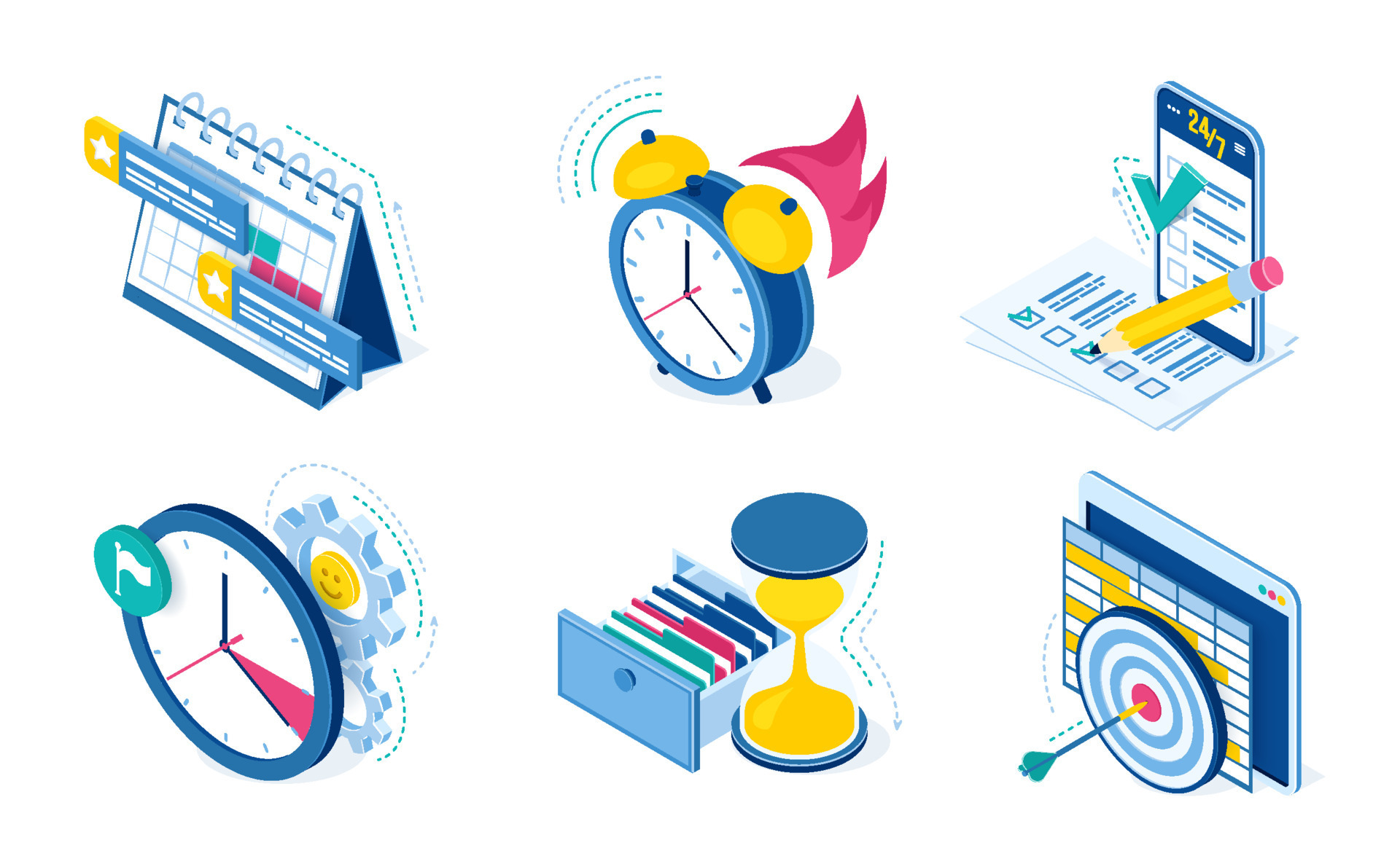 Vector icons set of task and time management 15370373 vector art at
