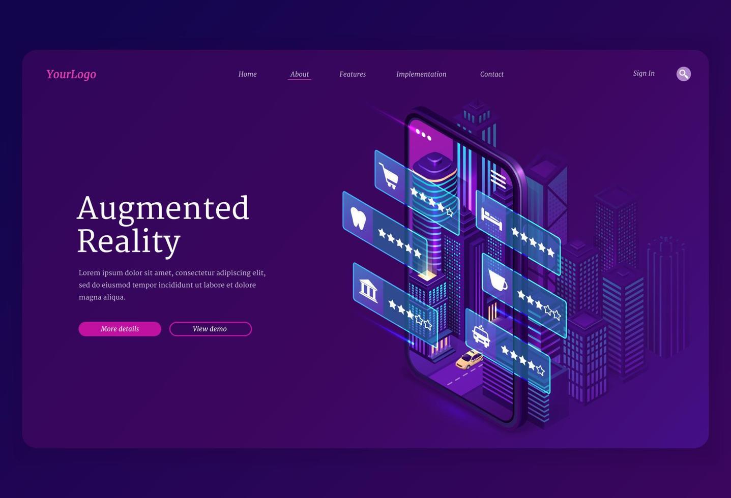 Augmented reality technologies banner vector