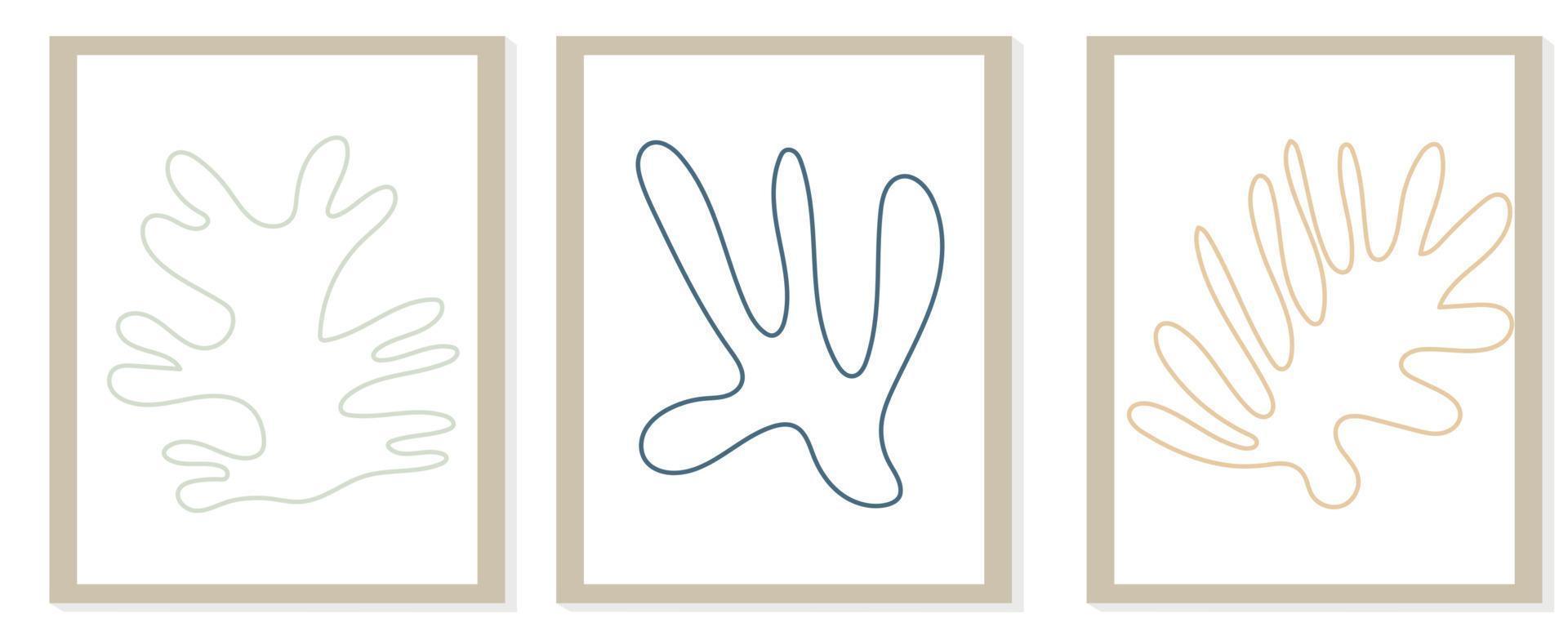 Trendy modern abstract matisse composition with geometric organic shape vector illustration