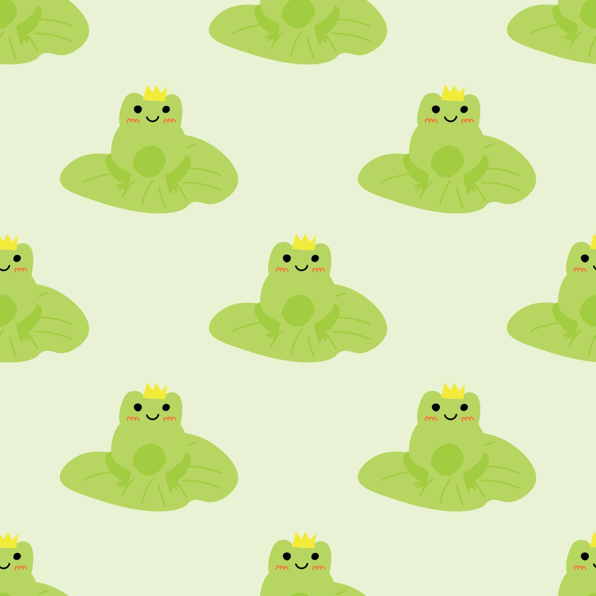 Cute prince frog with crown. Enamored green toads. Vector animal ...