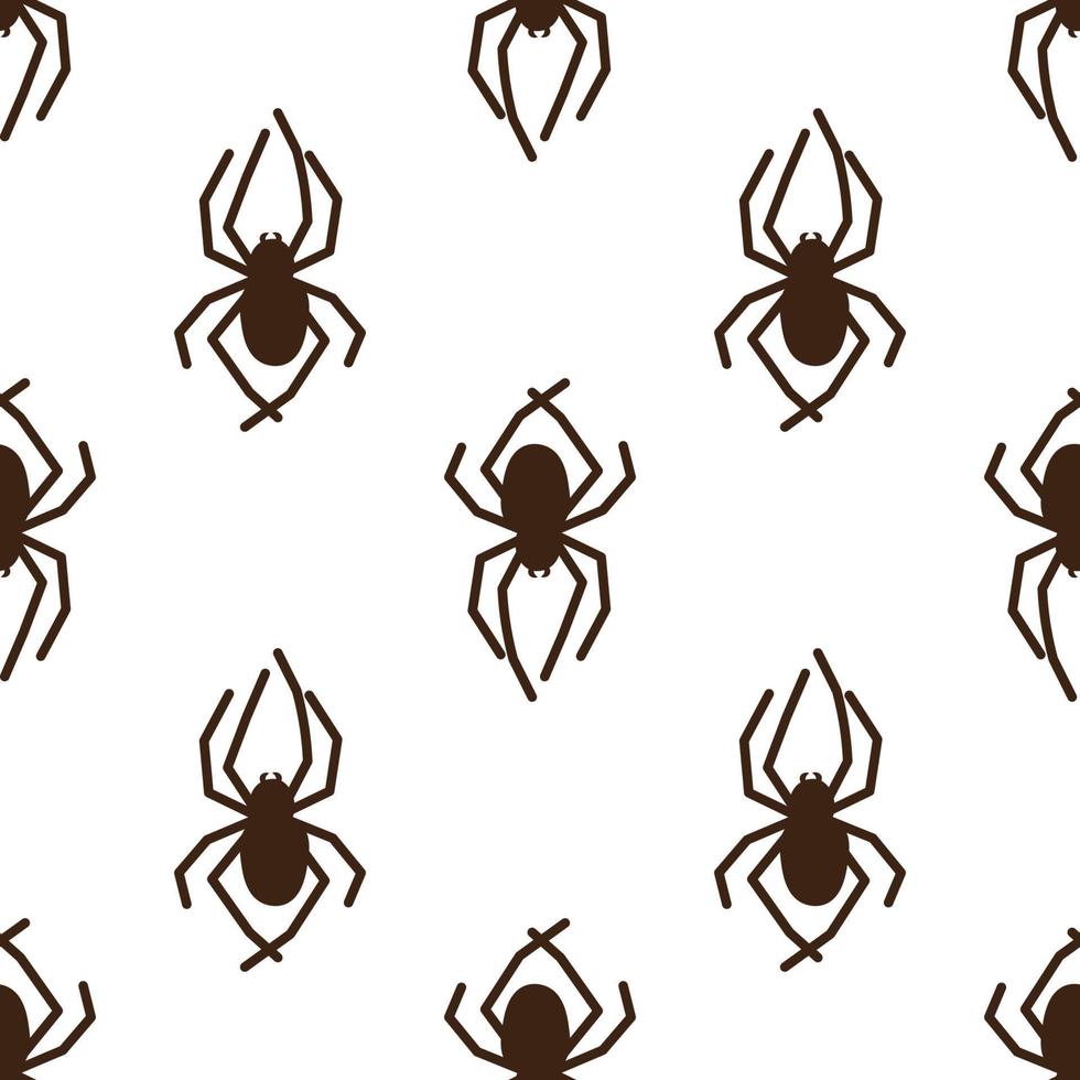 Spider vector seamless pattern on a white background. Insect pattern print on textiles, paper, wrapping paper theme