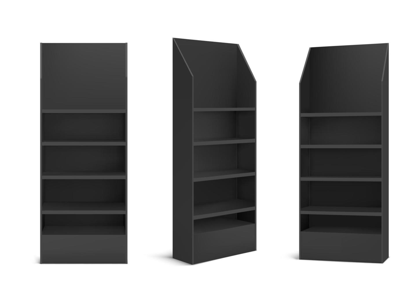 Black POS display stand for supermarket vector