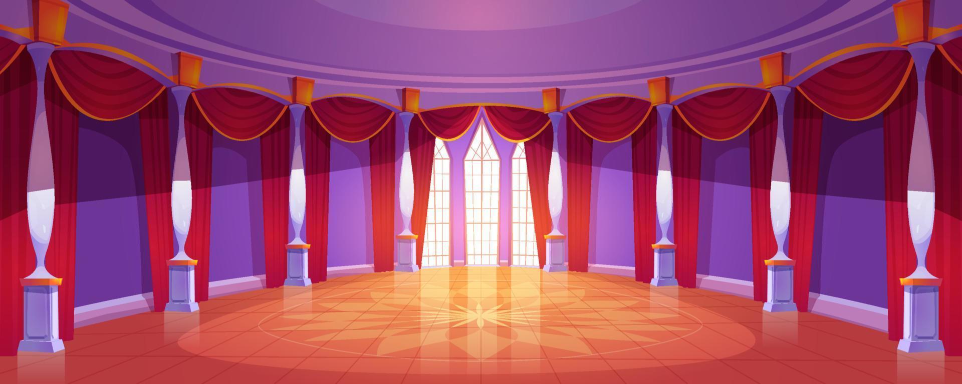 Ballroom interior in medieval royal castle vector