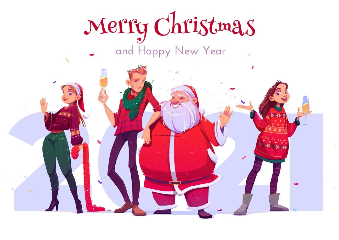 Merry Christmas and Happy New year celebration vector