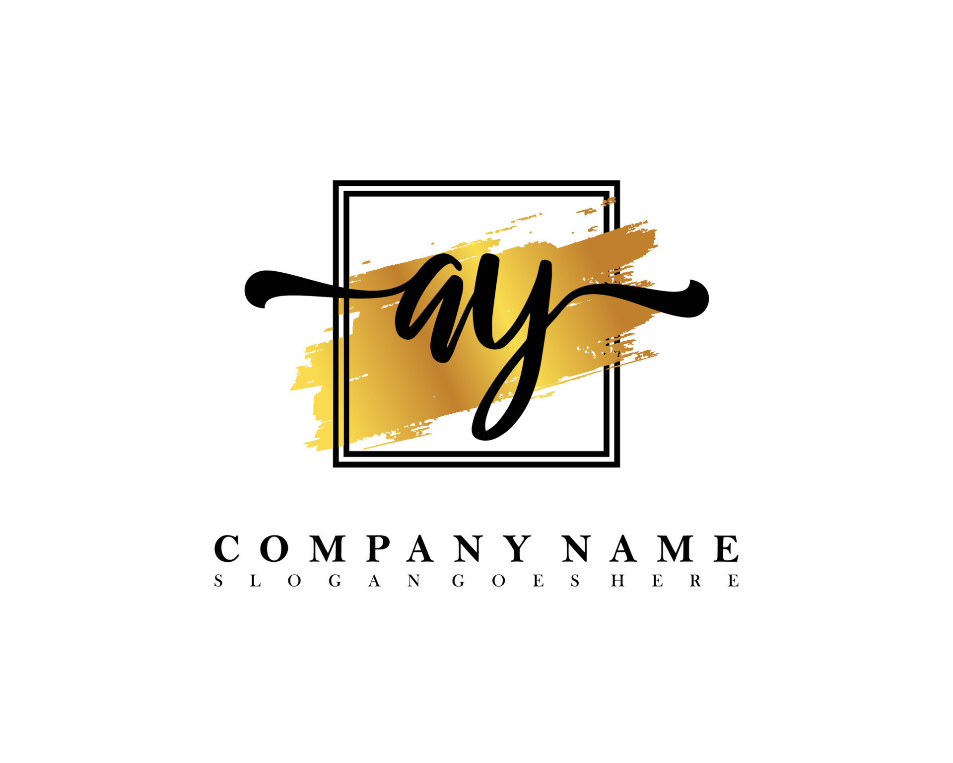 AY Initial handwriting logo concept 15370556 Vector Art at Vecteezy