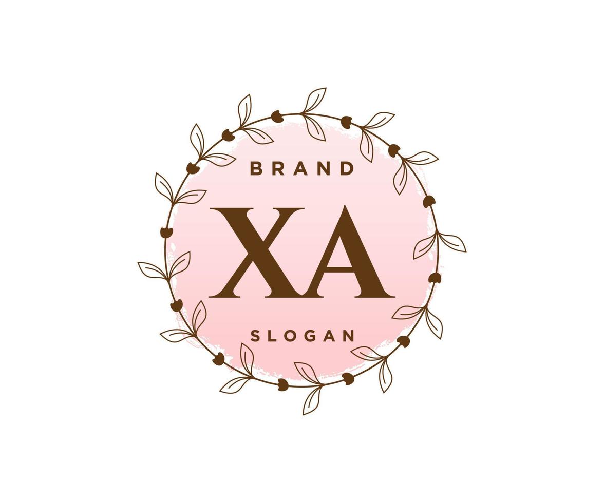 Initial XA feminine logo. Usable for Nature, Salon, Spa, Cosmetic and Beauty Logos. Flat Vector Logo Design Template Element.