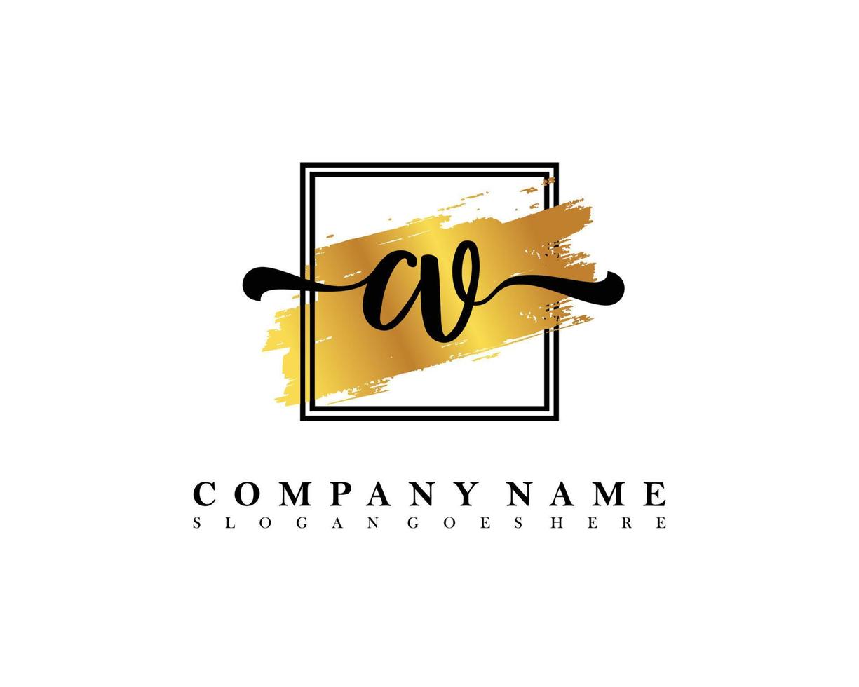 CV Initial handwriting logo concept vector
