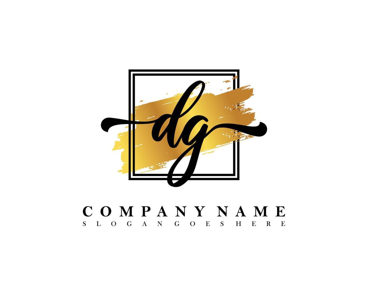 DG Initial handwriting logo concept vector