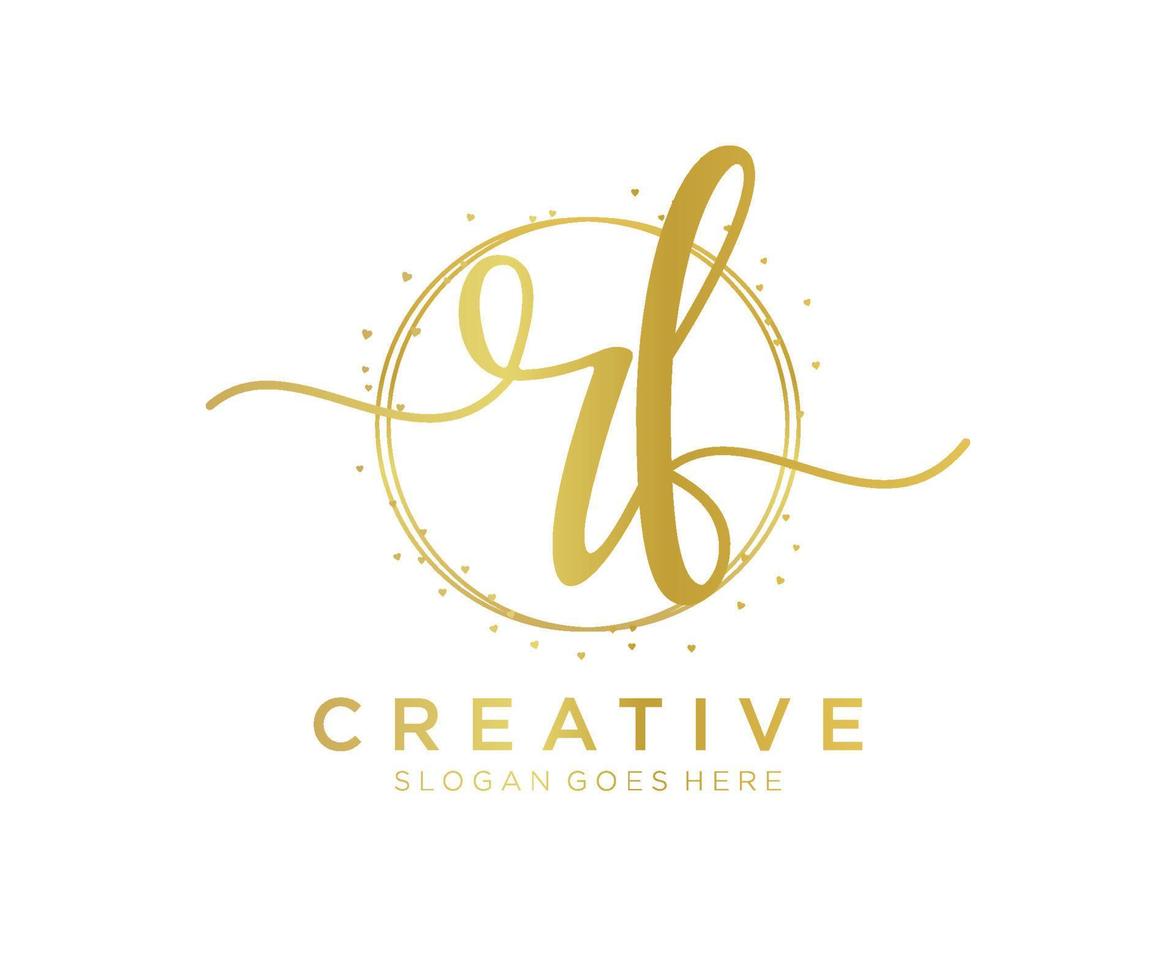 Initial RF feminine logo. Usable for Nature, Salon, Spa, Cosmetic and Beauty Logos. Flat Vector Logo Design Template Element.