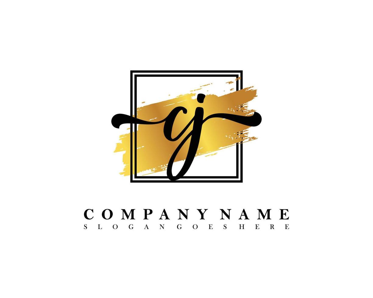 CJ Initial handwriting logo concept vector