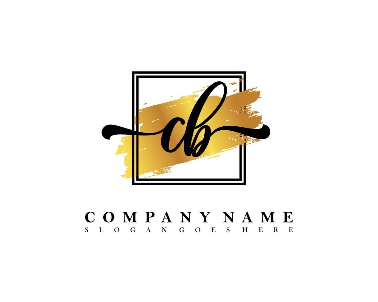 CB Initial handwriting logo concept vector