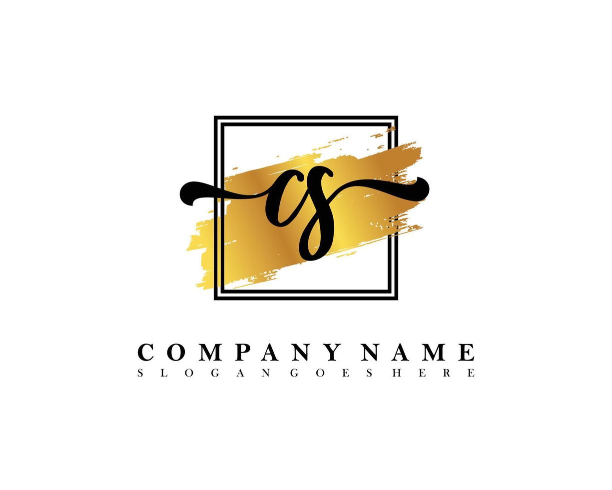 CS Initial handwriting logo concept vector