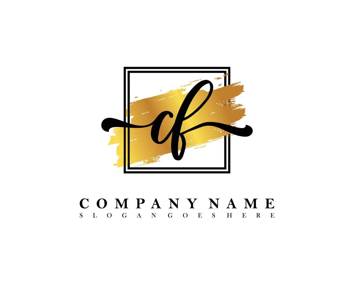 CF Initial handwriting logo concept vector