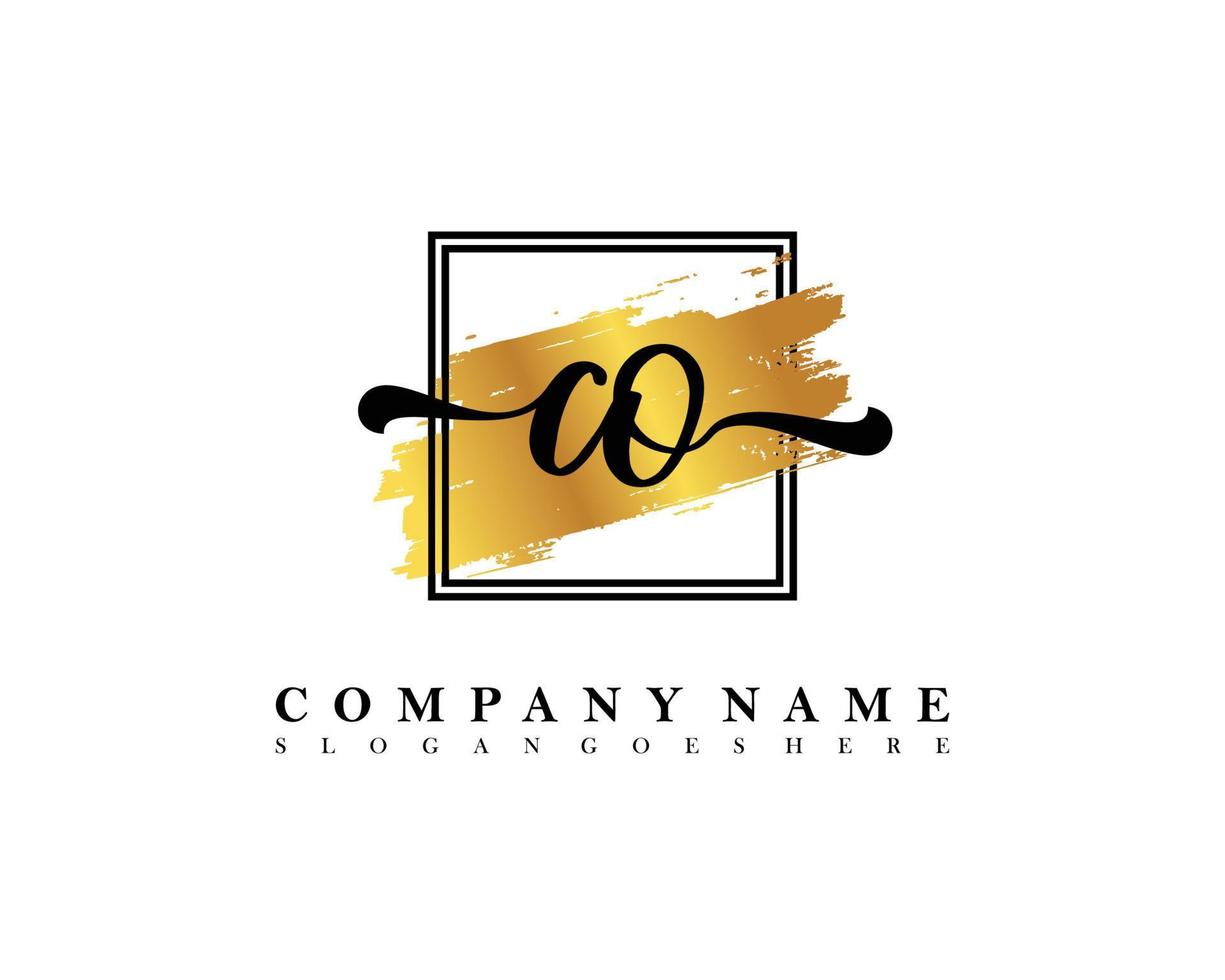 CO Initial handwriting logo concept vector