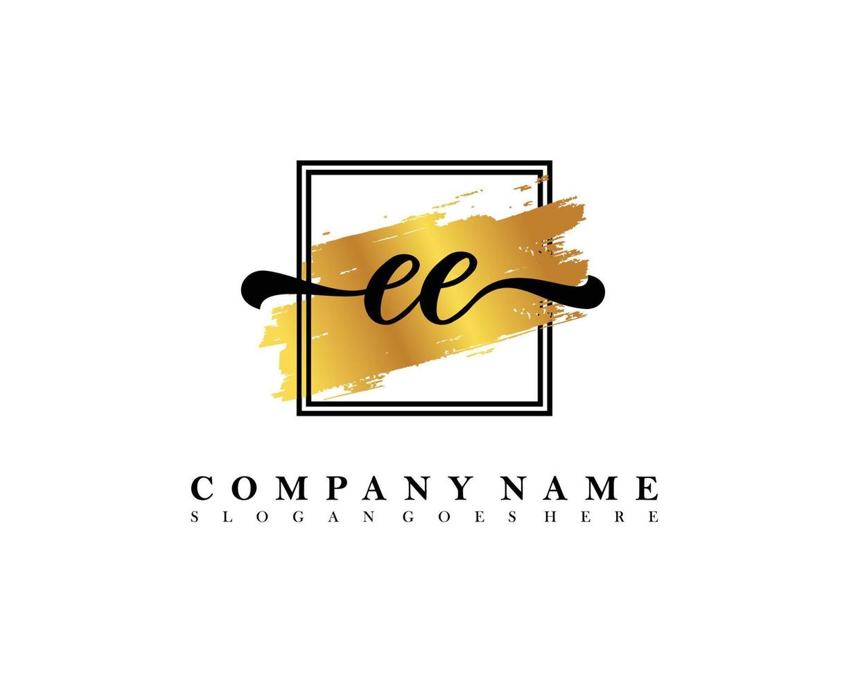 EE Initial handwriting logo concept vector