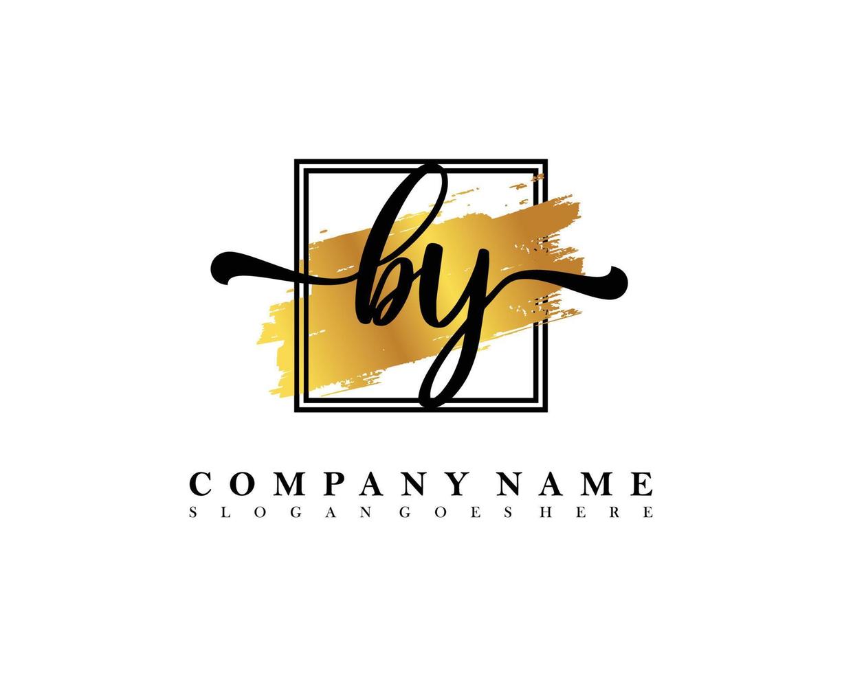 BY Initial handwriting logo concept vector
