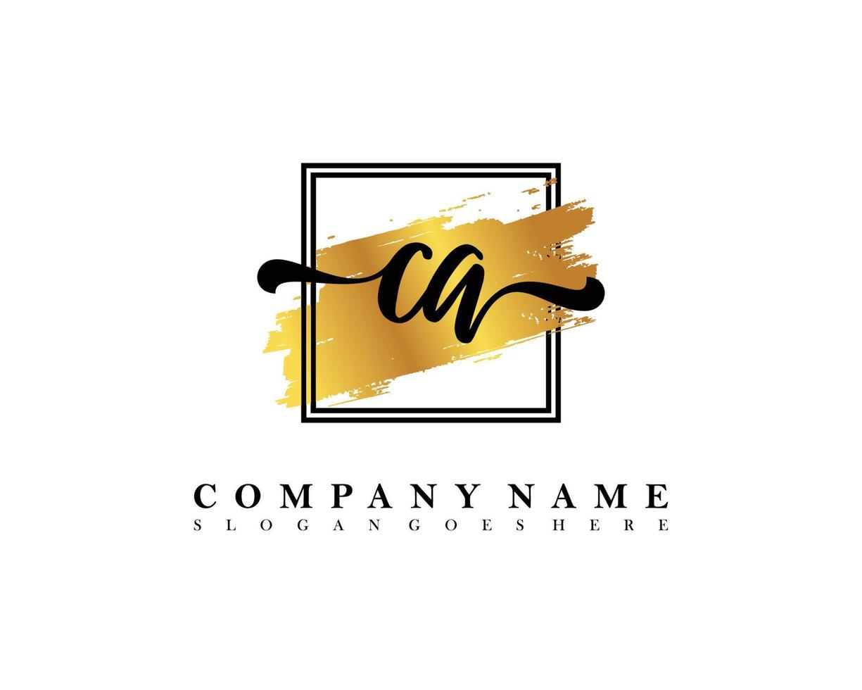 CA Initial handwriting logo concept vector