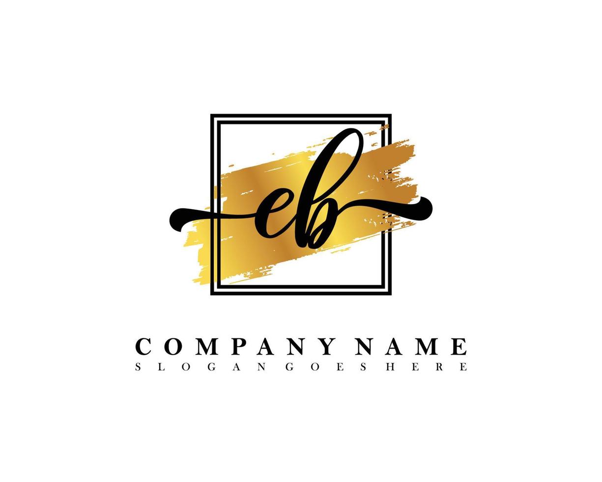 EB Initial handwriting logo concept vector