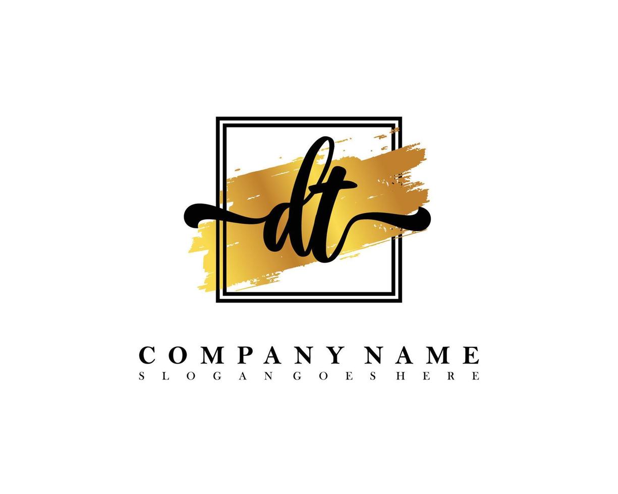 DT Initial handwriting logo concept vector