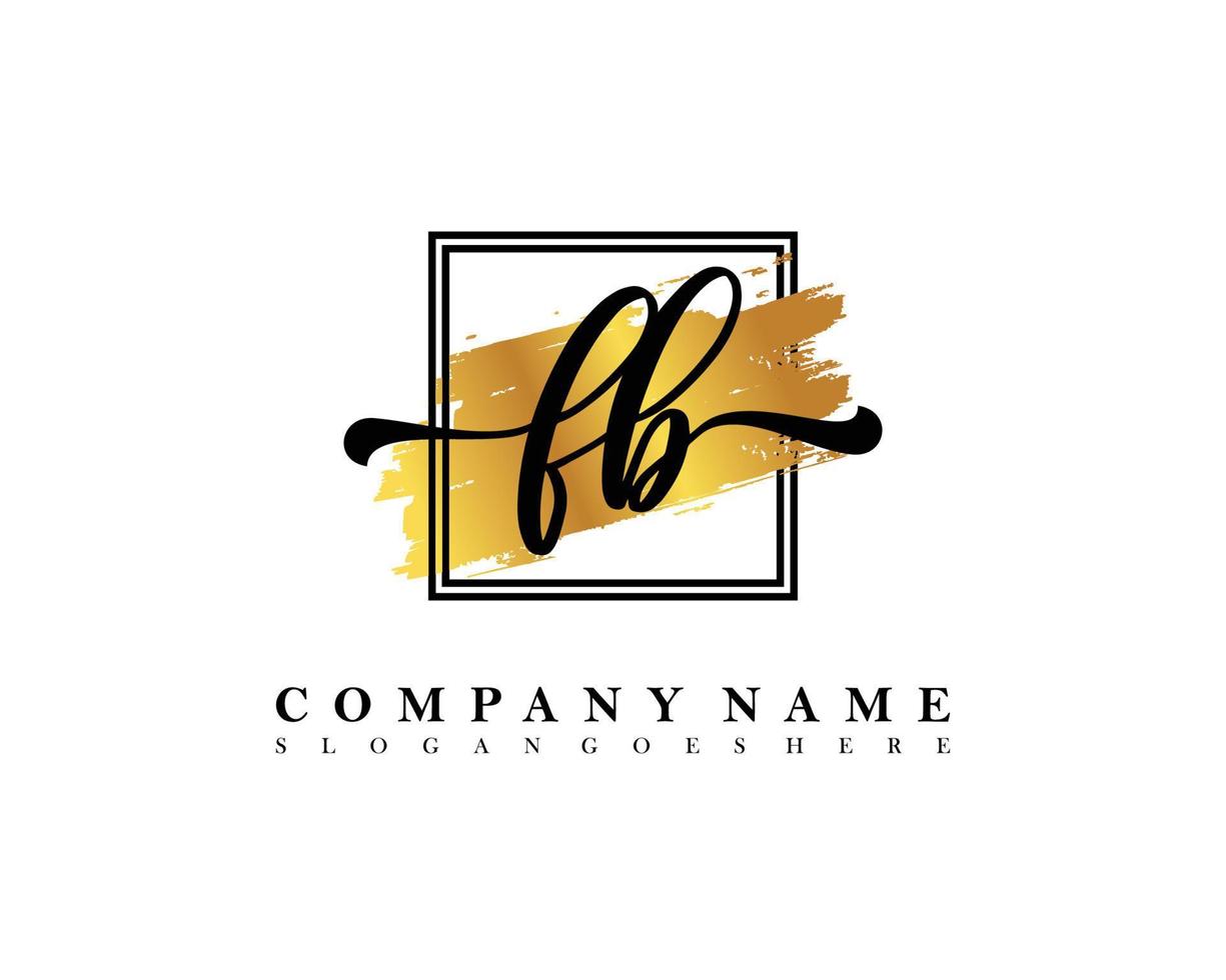 FB Initial handwriting logo concept vector