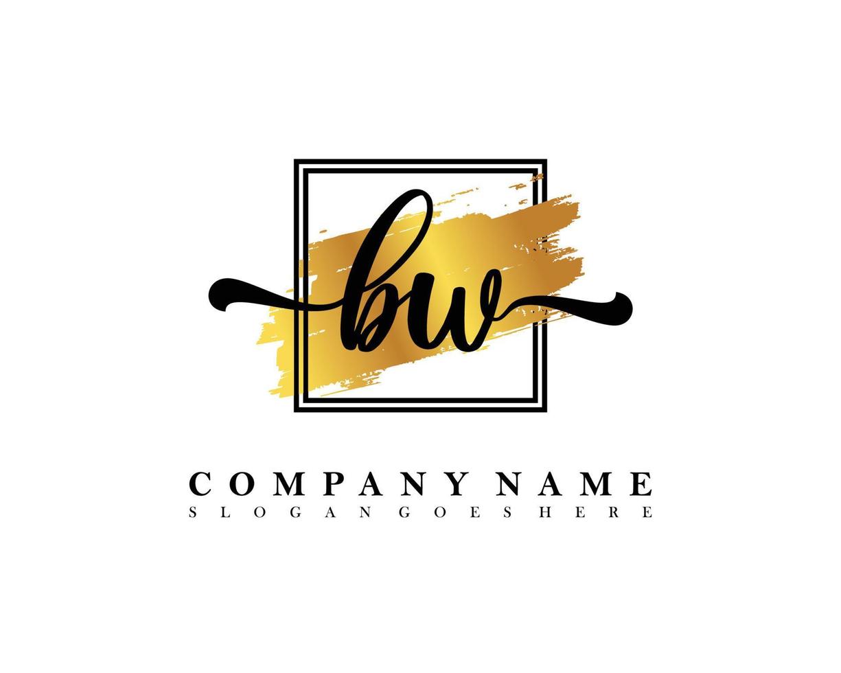 BW Initial handwriting logo concept vector