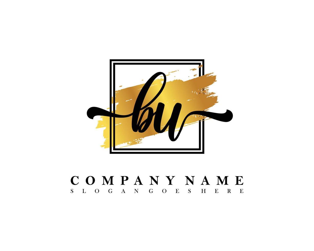 BU Initial handwriting logo concept vector