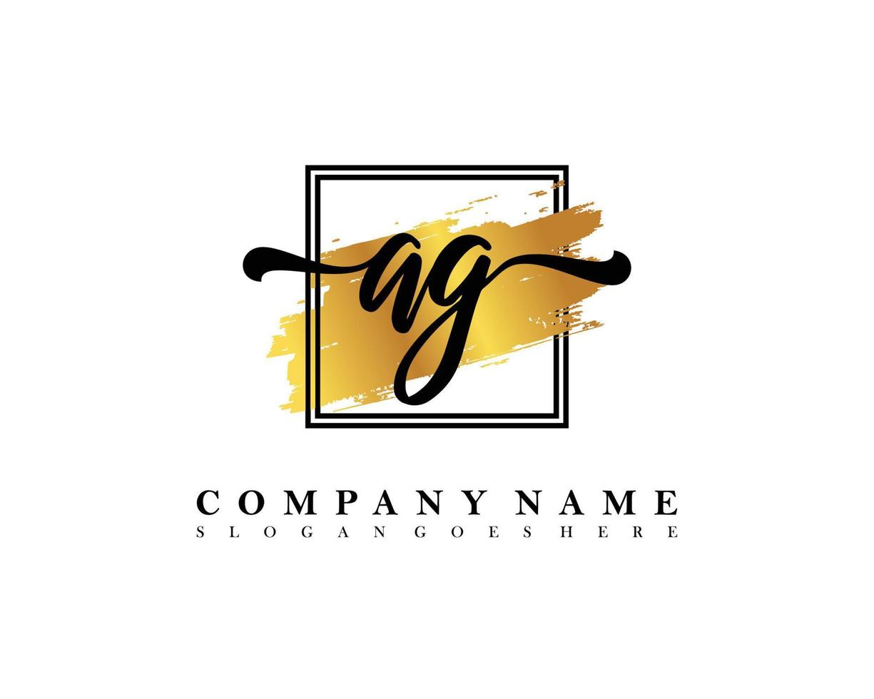 AG Initial handwriting logo concept vector