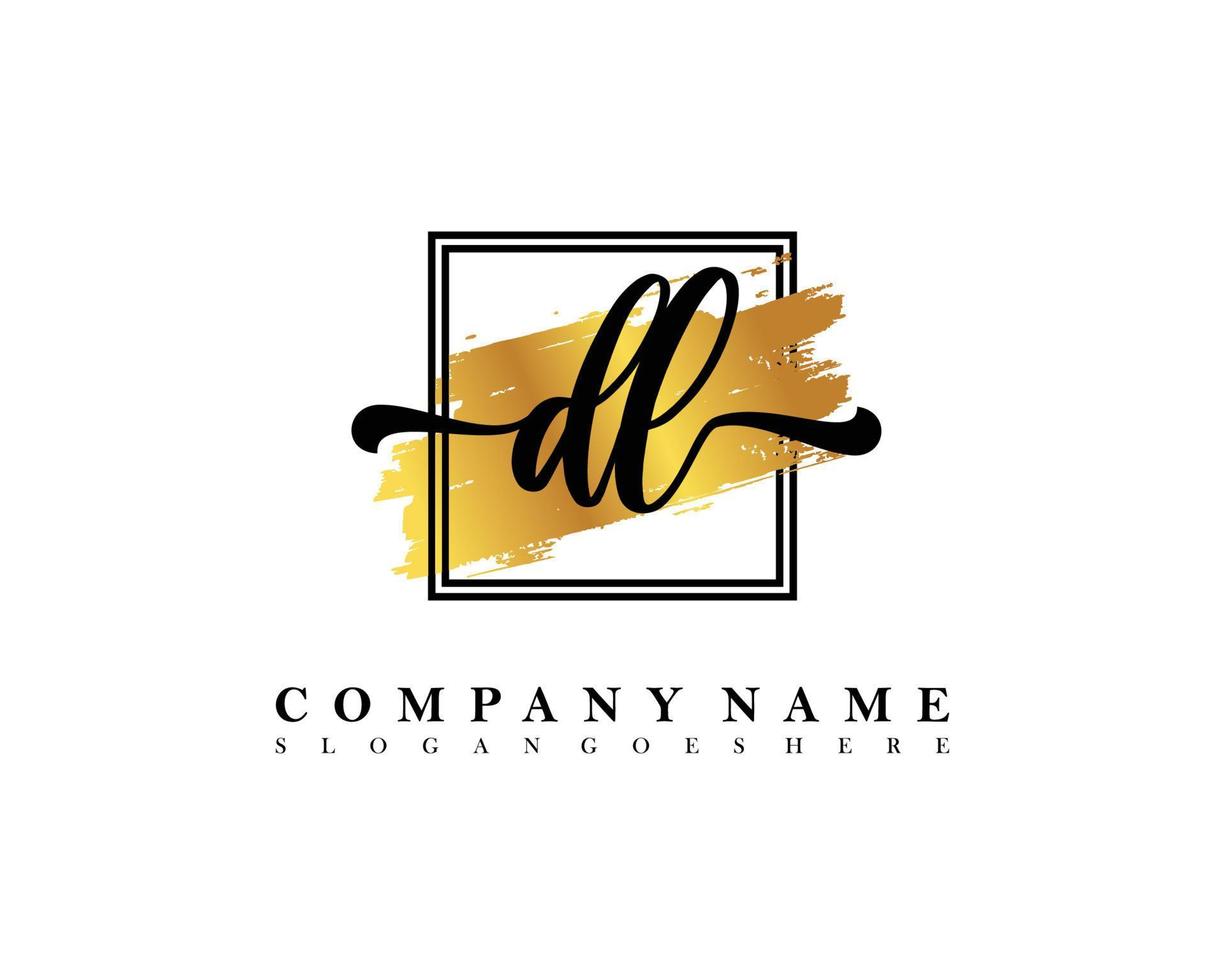 DL Initial handwriting logo concept vector