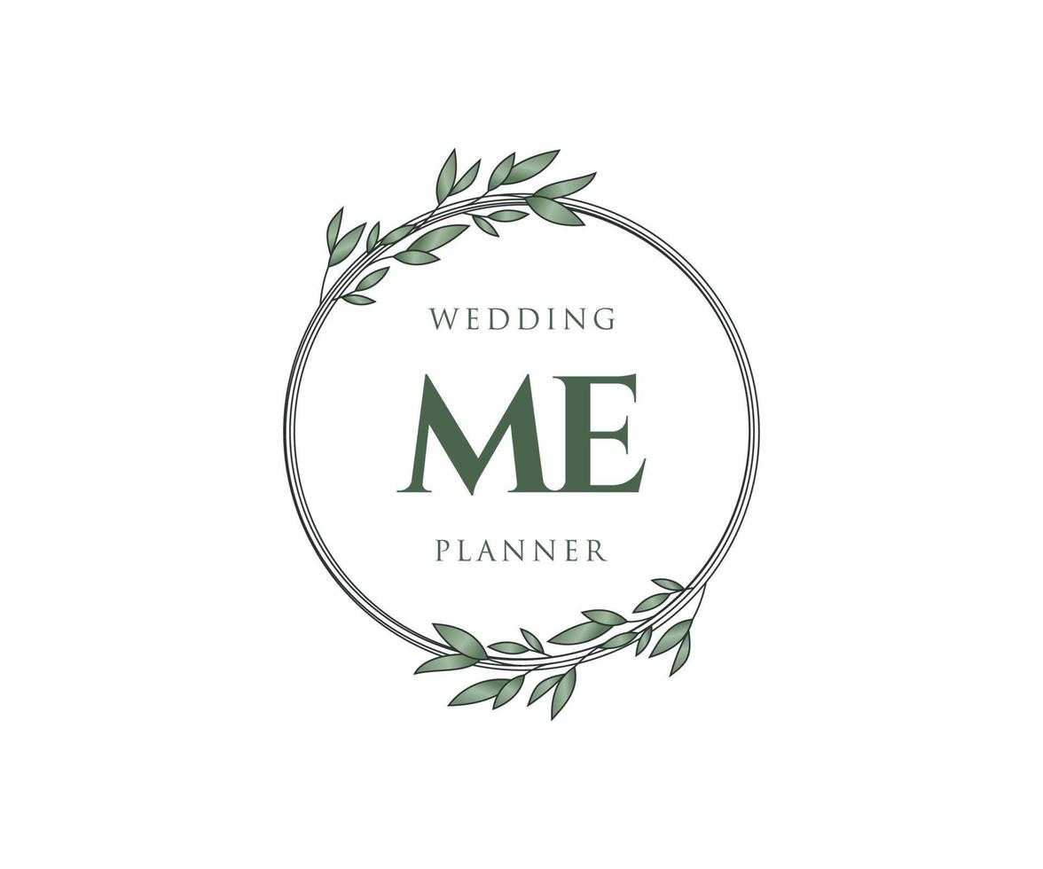 colección de logotipos de monograma de boda con letras iniciales, plantillas florales y minimalistas modernas dibujadas a mano para tarjetas de invitación, guardar la fecha, identidad elegante para restaurante, boutique, café en vector