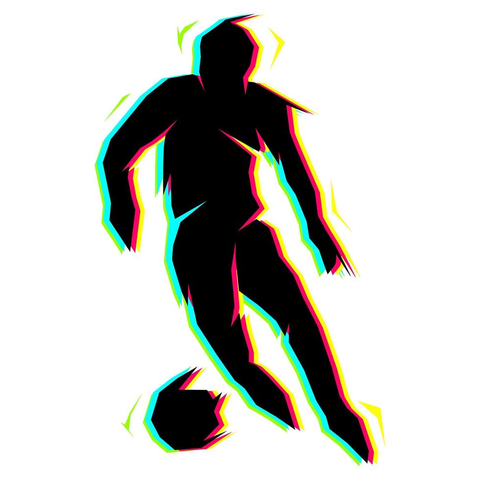 silueta de jugar a la pelota con sombreado de color contrastante vector