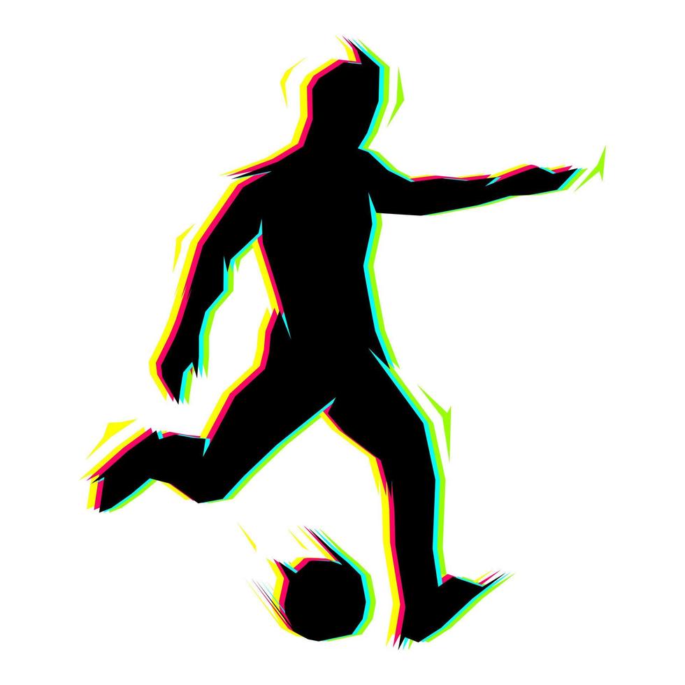 silueta de jugar a la pelota con sombreado de color contrastante vector