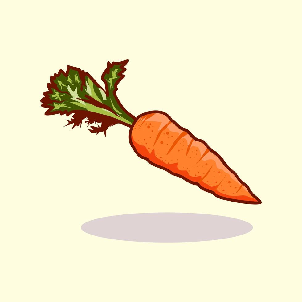 Fresh carrots drawn cartoon illustration vector