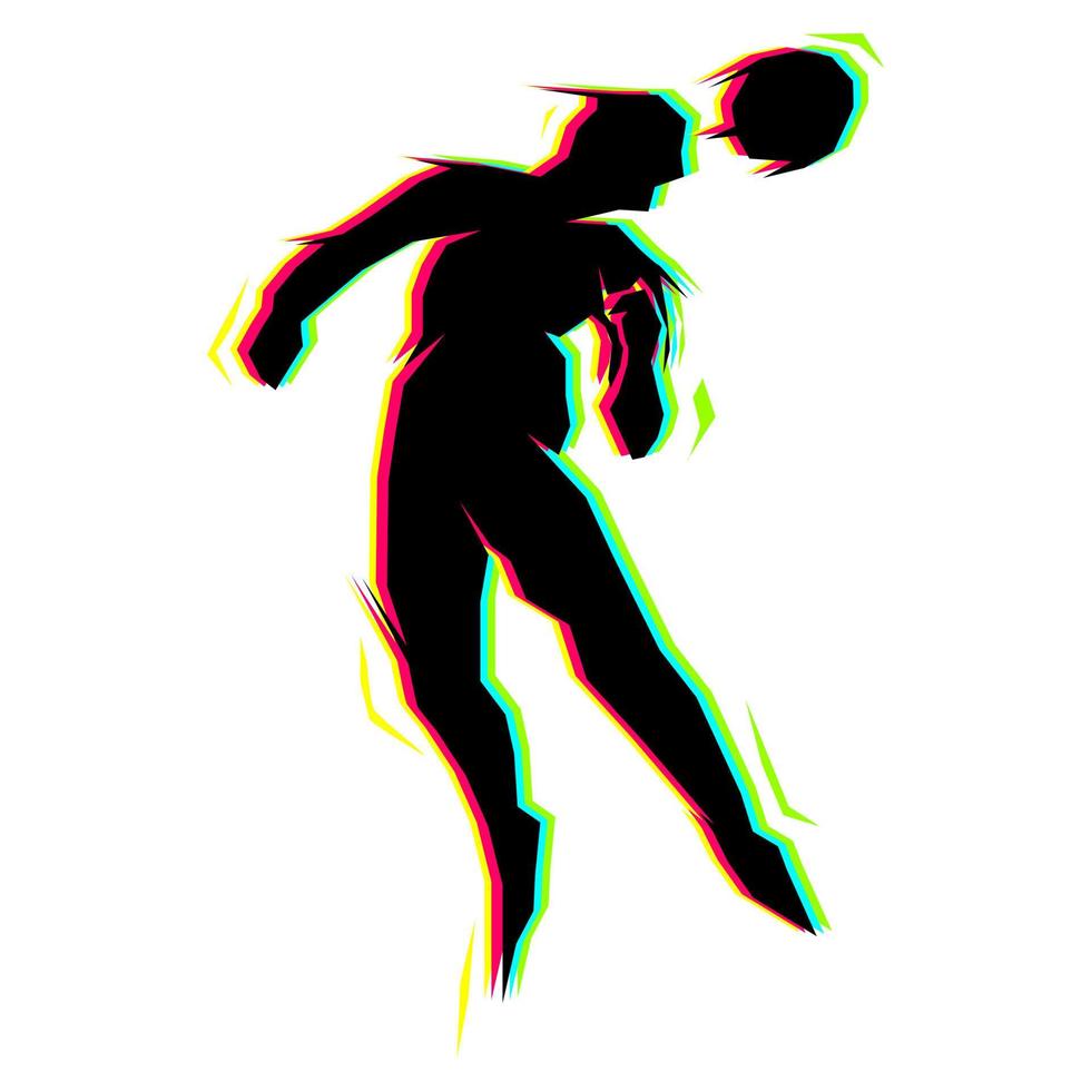 silueta de jugar a la pelota con sombreado de color contrastante vector