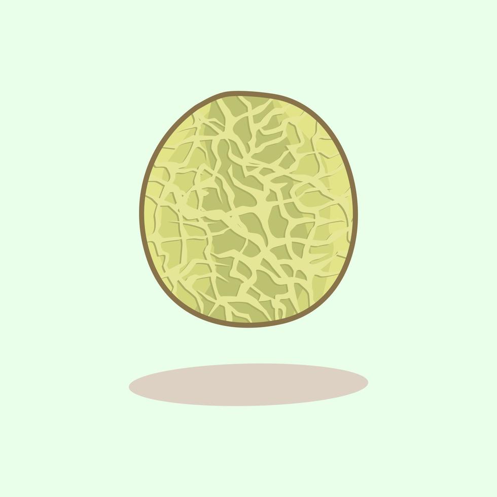 Fresh melon fruit hand drawn cartoon illustration vector