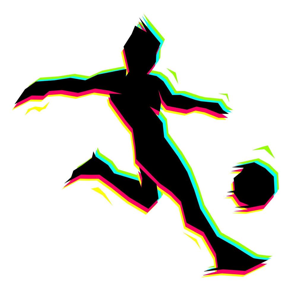 silueta de jugar a la pelota con sombreado de color contrastante vector